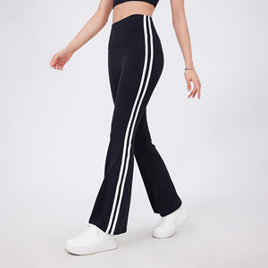 Wholesale Women's High Waist <b>Flare</b> Yoga Pants with Side Stripes Butt Lifting Workout <b>Leggings</b> Buttery Soft Sports <b>Leggings</b> - Product Image 6
