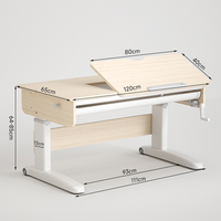 Nouvelle conception moderne de bureau et chaise ergonomiques en bois pour enfants, pour chambre et salon, avec étagère, couleur buff/blanc