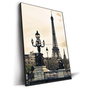 Haute Qualité D'impression Giclée <span class=keywords><strong>Paris</strong></span> Tour Eiffel Noir Art Rue Ville View Photographie Photo Toile Peinture Murale Décor - Product Image 3