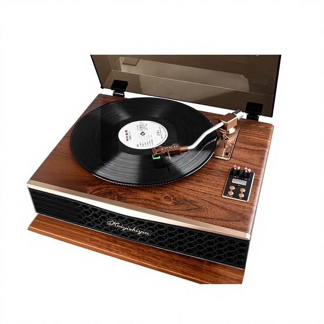 Bluetooth Vinyl Record Player with Magnetic Stylus and Three Speed Switch