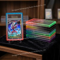 Plaque de protection arrière en TPU à paillettes dégradées 35pt pour cartes gradées, avec plaque acrylique transparente pour cartes PSA