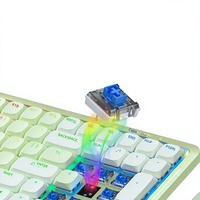 Clavier mécanique ultra-fin à profil bas, sans fil, tri-mode, pour PC et tablettes, touches translucides, rétroéclairées, avec fonction anti-ghosting complète
