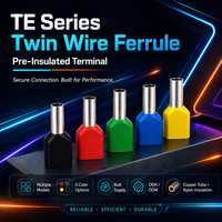 Terminal de crimpado de férula serie TE, con código de color, conector de extremo de cable aislado
