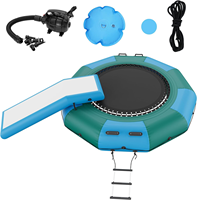 Île de trampoline flottant gonflable personnalisé parc aquatique gonflable parc de trampoline gonflable avec toboggan