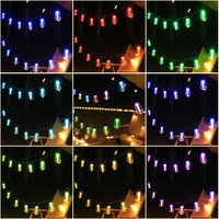 Guirlande lumineuse solaire LED extérieure étanche IP65 avec ampoules G50 S14, LED blanc chaud pour la décoration de jardin, IP44, en plastique, E26 E27
