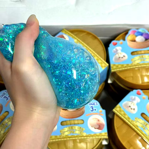 Glitter Dumpling Squishies Toy Bun Baozi Dumpling Adults Colorful Food Squishy Sensory <b>Fidget</b> Toy Anti Stress Squeeze Ball - Product Image 5