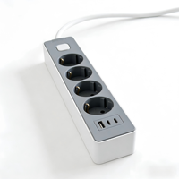 Multiprise CE 4 prises avec station de charge rapide USB-C 1A2C, protection contre les surtensions compacte en cuivre ignifuge