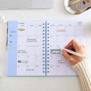 Agenda quotidien de luxe personnalisé avec couverture rigide en PP, format A5, reliure cousue, carnet professionnel avec logo couleur personnalisé, 80 feuilles - Product Image 3