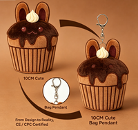 Llavero de Peluche Personalizado OEM ODM de Conejo de Chocolate de 10cm, Suave y Adorable, para Fiestas, Unisex