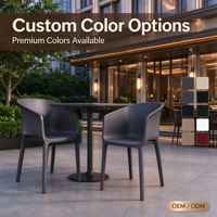 Chaise d'extérieur en PP robuste empilable, résistante aux intempéries et aux UV, inaltérable, pour jardin et balcon, OEM ODM