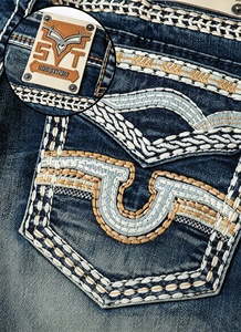 En stock: Jeans de mezclilla para hombre, de corte recto, con bordado, lavado, de costura resistente, cintura media, a la moda - Product Image 6