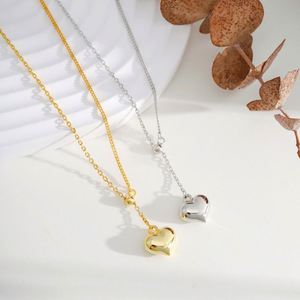 สร้อยคอจี้รูปหัวใจดีไซน์แฟชั่น Dylam เครื่องประดับทอง 18K เงินแท้ S925 สร้อยคอจี้รูปหัวใจสำหรับผู้หญิง - Product Image 2