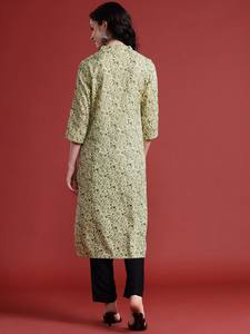 Floral Printed Straight viscose Kurta - Product Image 4