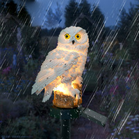 Lampe solaire de jardin en vrac, étanche, en résine, en forme de hibou, décorative, à LED, pour allée extérieure, cour, patio, aménagement paysager, vente en gros