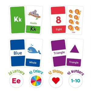 Tarjetas del <span class=keywords><strong>alfabeto</strong></span> para niños de 2 a 4 años, tarjetas didácticas para la educación temprana, aprendizaje de números, colores, formas, animales, ABC, inglés - Product Image 2