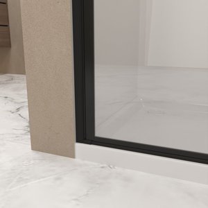 Porte de douche à charnières murales entièrement sans cadre en acier inoxydable 2026, verre trempé de 5/16 po (8 mm), simple battant, service de traitement de pliage - Product Image 4