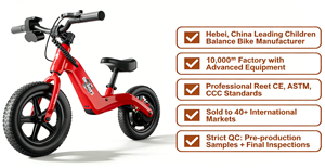 Vélo d'équilibre électrique pour enfants de 3 à 10 ans, de qualité supérieure, personnalisé, avec cadre en alliage de magnésium, fourche en aluminium, roue de 12 pouces - Product Image 6
