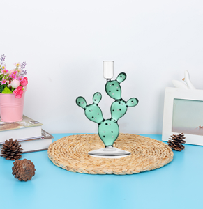 Venta al por mayor de <span class=keywords><strong>candelabro</strong></span> cónico de pilar de cristal de <span class=keywords><strong>cactus</strong></span> en 3D personalizado - Product Image 2
