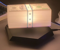 Lampe Dollar à Lévitation Magnétique, Veilleuse LED Flottante avec Billets, Lampe de Chevet, Cadeau Décoratif