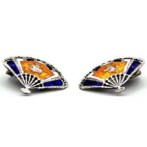 Autenticamente Siam! Orecchini a ventaglio in argento Sterling 925 e smalto - Product Image 6