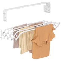 Poteau de séchage de vêtements de balcon mural en métal Étagère pliante rétractable invisible pour porte-serviettes et porte-serviettes de bain
