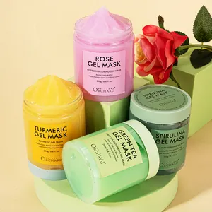 Commercio all'ingrosso private label corea idratante idratante schiarente rosa/tè verde/maschera Gel curcuma