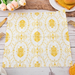 Tùy Chỉnh Dùng Một Lần 2-Ply Vàng Giấy Khăn Ăn Gấp Phong Cách Với Logo In Cho Đám Cưới Và Những Dịp Đặc Biệt Cocktail Đảng Túi - Product Image 6