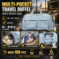 Sac de sport de voyage OEM personnalisé avec compartiment à chaussures, séparation humide/sec et pochette pour trolley, idéal pour les week-ends et le fitness