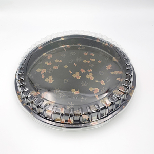 JY-82104 Jieyou <span class=keywords><strong>Plateau</strong></span> à sushi rond imprimé, grand format, en plastique, avec couvercle - Product Image 5