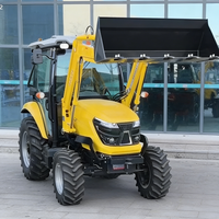 Mini tracteur diesel 50 CV avec certificat E-MARK COC, norme européenne pour l'immatriculation, tracteur agricole avec chargeur frontal et cabine