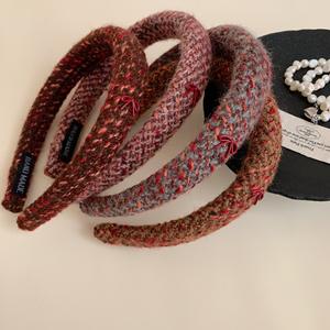 Nouveau Bandeau en Laine Tricotée Coréenne Large et Éponge, Accessoire Cheveux Tendance pour Femme Automne et Hiver - Product Image 1