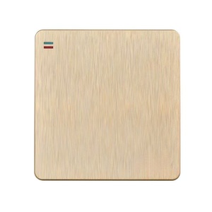 Panel de interruptor y enchufe de pared tipo 86 en oro cepillado, 10A, IP20, montaje oculto, combo de interruptor y enchufe de 1 vía, venta al por mayor - Product Image 1