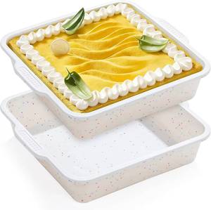 MUYULINS Molde de Silicona para Hornear Pan y Pasteles, Cuadrado, Antiadherente, Libre de BPA, con Marco Reforzado de Metal, Apto para LFGB - Product Image 1