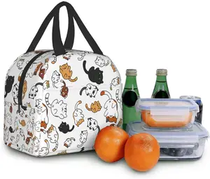 热卖工作野餐户外活动卡通猫保温防水可定制冷藏午餐袋