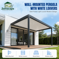 Pergola bioclimatique en aluminium à commande électrique, directement de l'usine, pour jardin extérieur, avec toit à stores zippés personnalisés, idéale pour les fêtes