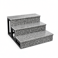 Marches d'escalier en granit Tiancheng 18x300x1000 gris rosé poli, traité thermiquement, moderne, haute résistance à l'abrasion, extérieur