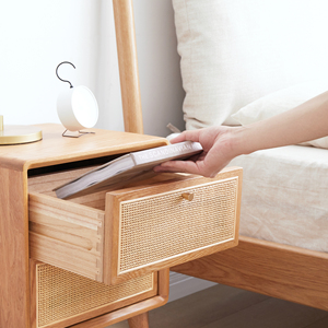 Solid Wood Modern Simple Nightstand with 2 Drawers for Bedroom Apartment Hotel Use - Product Image 5