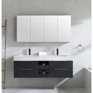 Mueble de Baño de Pared de Diseño Simple con Acabado Lacado, Mueble de Baño de Madera de Lujo Evkur con Luz para el Hogar - Product Image 5