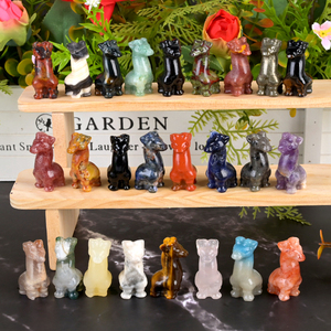 Figurines d'animaux en cristal miniature sculptées à la main en pierres précieuses naturelles personnalisées, 30 mm, alpaga, pour décoration - Product Image 4