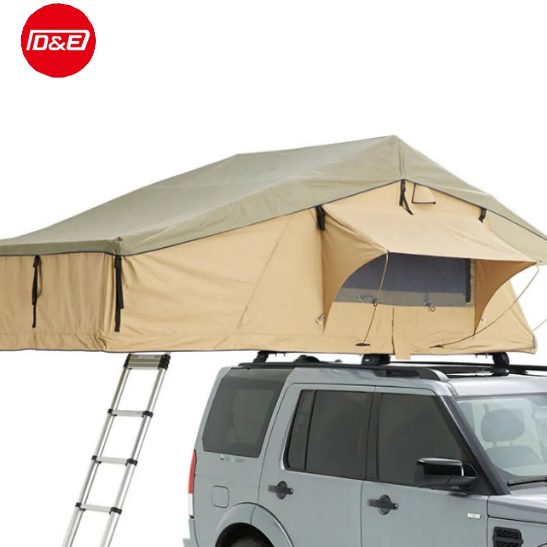 2022 Hot Sale Soft Shell 4x4 Dachzelt Auto Aluminium Dach zelte Big Space Outdoor Offroad Camping Leinwand Auto Dachzelt