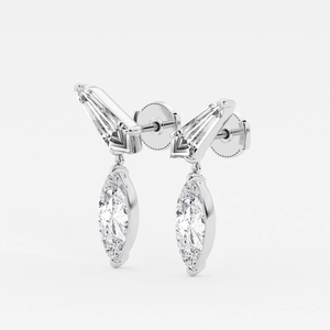 Pendientes de Diamantes Cultivados en Laboratorio con Corte Marquise y Escudo de 4 1/3 Quilates, Joyería Elegante y Moderna para Mujer, Lujo Contemporáneo - Product Image 4
