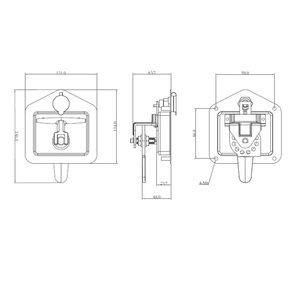 Serrure à compression en T encastrée en acier inoxydable pour boîte à outils, poignée pliante en T - Product Image 4