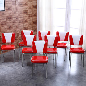 Conjunto de Comedor Comercial Ecológico, Asientos Modernos Tipo Booth con Sillas Metálicas y Mesa de Madera para Cafetería o Restaurante - Product Image 6