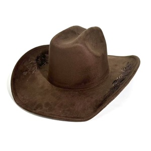 Nouveauté Chapeau de <span class=keywords><strong>cowboy</strong></span> en daim unisexe à large bord avec broderie florale complexe pour les affaires, les festivals et les voyages - Product Image 6