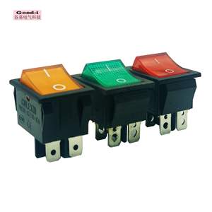 Interruptor Basculante con Indicador Luminoso de Alta Corriente KCD430A con Cubierta Roja de 4 Pines y Cuatro Pines de Cobre Modelo KCD1 - Product Image 3