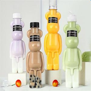 Botella de té de leche <span class=keywords><strong>con</strong></span> forma de oso, Red engrosada de 500ML, <span class=keywords><strong>con</strong></span> dibujos animados, vaso de leche, té y leche, <span class=keywords><strong>con</strong></span> tapa - Product Image 3