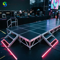 Escenario de Baile Portátil Modular de Aluminio, Preensamblado, Ligero, Transparente, para Exteriores, con Dimensiones Personalizables de 0.3-2m