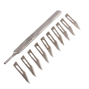 Vente chaude REEAX Enterprises Poignées De Scalpel En Acier Inoxydable 10pcs Argent Couleur Unie Antidérapant Instruments Chirurgicaux Base - Product Image 1