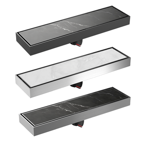 Drain <span class=keywords><strong>de</strong></span> douche linéaire moderne 30x8cm, finition gris brossé, acier inoxydable 304, insert <span class=keywords><strong>de</strong></span> carrelage, drain <span class=keywords><strong>de</strong></span> sol dissimulé <span class=keywords><strong>pour</strong></span> salle <span class=keywords><strong>de</strong></span> bain - Product Image 3