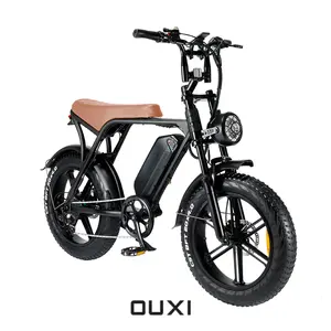 OUXI V8 26inch 1000w mid drive full suspension electric fat bike hidden liyhium battery adult electric bike